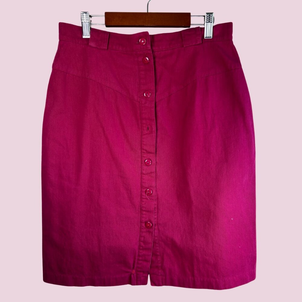 Vintage 70s Eber High Waist Button Front Skirt